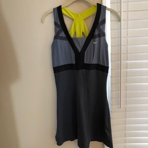 Gray Nike tennis dress with black & yellow Medium